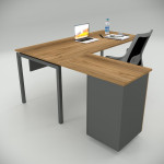 Ear Desk Walnut (with Peison Shelf)