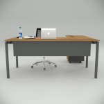 Ear Desk Walnut (with Peison Shelf)