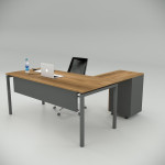 Ear Desk Walnut (with Peison Shelf)