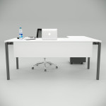 Ear Desk White (with Peison Shelf)