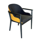 AKS 543 Drvena Fotelja Crna & Senf Žuta