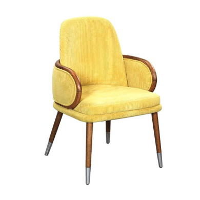 AKS 410 Drvena Fotelja - Žuta
