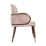 AKS 410 Wooden Armchair – Powder Pink