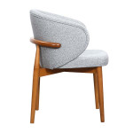 AKS 462 Drvena Fotelja Light Grey