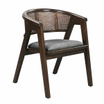 AKS 475 Drvena Fotelja Tamno Siva