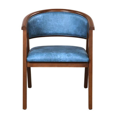 AKS 475 B Drvena Fotelja Plava