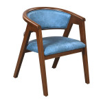 AKS 475 B Wooden Armchair Blue