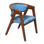 AKS 475 B Wooden Armchair Blue