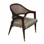 AKS 479 Wooden Armchair Stone Grey