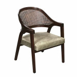 AKS 479 Drvena Fotelja Svetlo Bež 