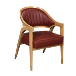 AKS 479 B Wooden Armchair Burgundy