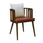 AKS 487 Drvena Fotelja Taba & Krem