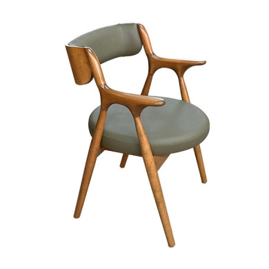 AKS 520 Drvena Fotelja od Bukve Maslinasto Zelena