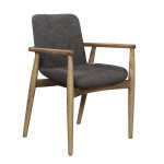 AKS 555 B Wooden Armchair Anthracite – Natural Wood