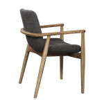 AKS 555 B Wooden Armchair Anthracite – Natural Wood