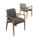 AKS 555 B Wooden Armchair Anthracite – Natural Wood