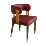 AKS 590 Wooden Armchair Burgundy