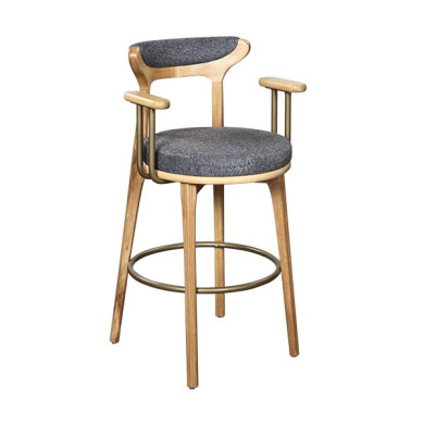 BR 1075 Drvena Barska Stolica Tamno Siva