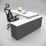 Corner Desk 160cm White with Bottom Shelf