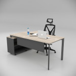 Corner Desk 160cm Oak with Bottom Shelf