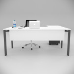 Corner Desk White (with Peison Shelf)