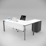 Corner Desk White (with Peison Shelf)