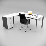 Corner Desk White (with Peison Shelf)