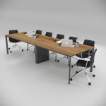 Corner Meeting Table Walnut 3