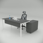 Ear Desk Anthracite (with 80cm Bottom Shelf)