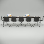 Ear Meeting Table with Middle Leg (New Oak)