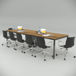 Ear Meeting Table with Middle Leg (Walnut) 2