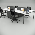 Ear Quadruple Workstation Shelf White