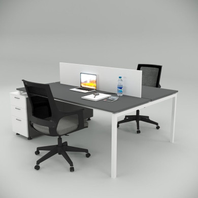 Ear Dvojna Radna Stanica (140cm sa Donjom Policom) Antracit