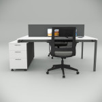 Ear Dvojna Radna Stanica (140cm sa Donjom Policom) Bela