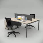 Ear Double 140cm Desk with Bottom Shelf Workstation Oak