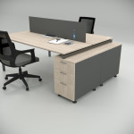 Ear Double 140cm Desk with Bottom Shelf Workstation Oak