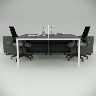 Ear Dvojna Radna Stanica (320 cm sa Donjom Policom) Antracit