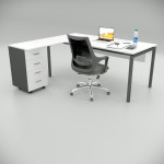 Ear Desk White (with Peison Shelf)
