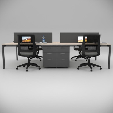 Corner Četvorka Radna Stanica Hrast sa Policom