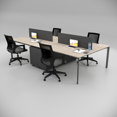 Corner Četvorka Radna Stanica Hrast sa Policom