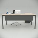 Ear Office Desk Oak (with Peison Shelf)