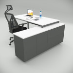 Ear Desk White (160cm with Bottom Shelf)
