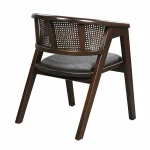 AKS 475 Drvena Fotelja Tamno Siva