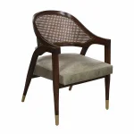 AKS 479 Wooden Armchair Stone Grey