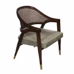 AKS 479 Wooden Armchair Stone Grey