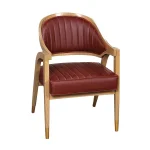 AKS 479 B Wooden Armchair Burgundy
