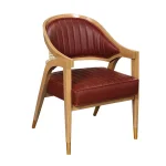 AKS 479 B Wooden Armchair Burgundy