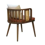 AKS 487 Drvena Fotelja Taba & Krem