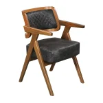 AKS 585 B Wooden Armchair Dark Brown 