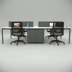 Ear Quadruple Workstation Shelf White